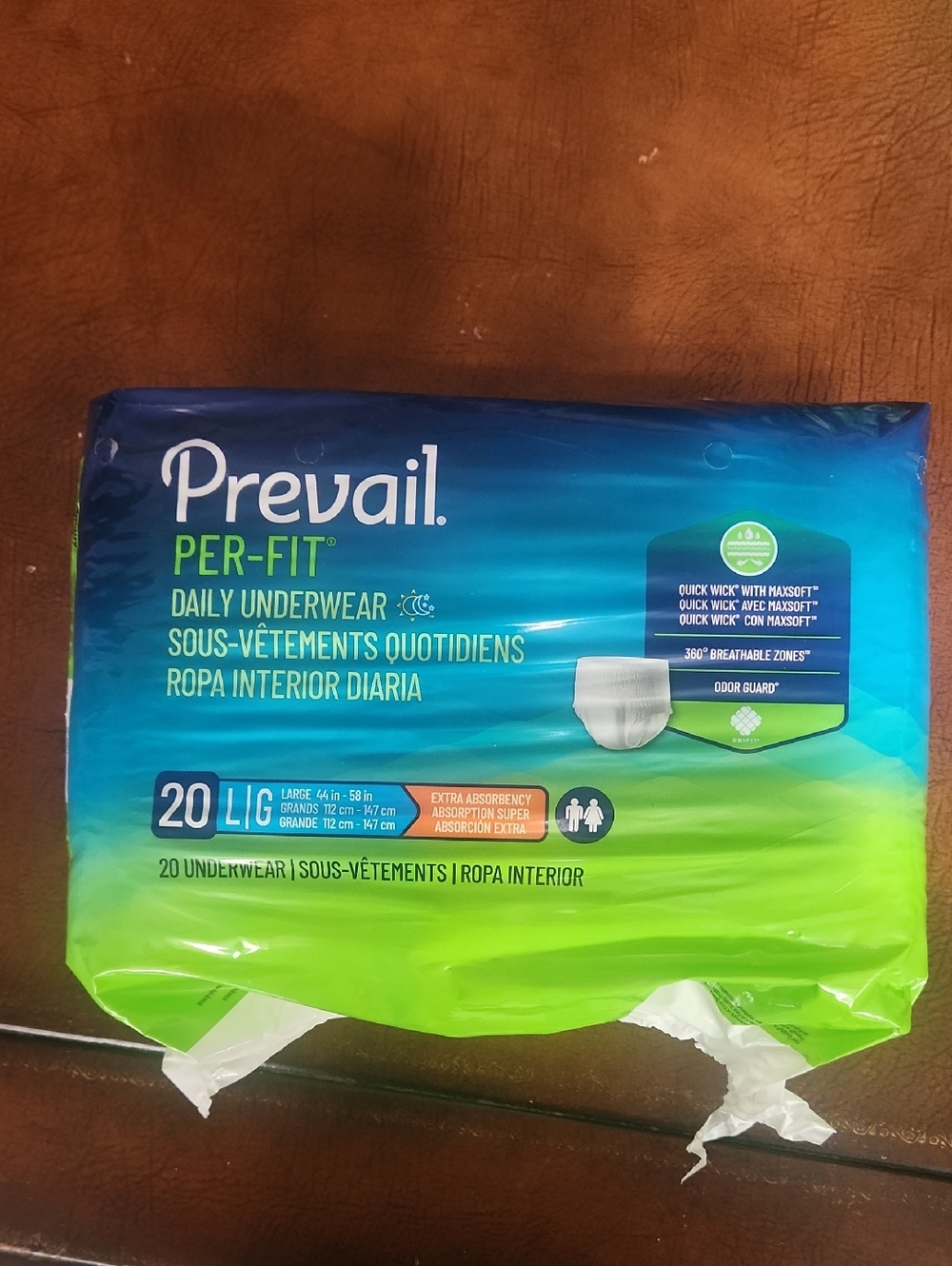 Prevail Per-Fit Daily Underwear - Large, Green